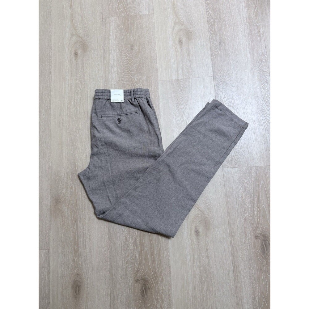 Banana Republic Linen Blend Pants Mens 38x32 Beige Athletic Fit Chino Casual